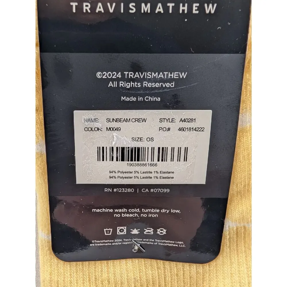 New TravisMathew Sunbeam Crew Socks in Rattan in One Size